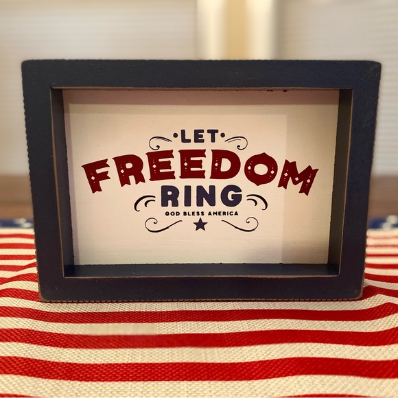 Patriotic Tier Tray Set Of 3, Let Freedom Ring & Proud To Be An American Signs - Picture 12 of 16